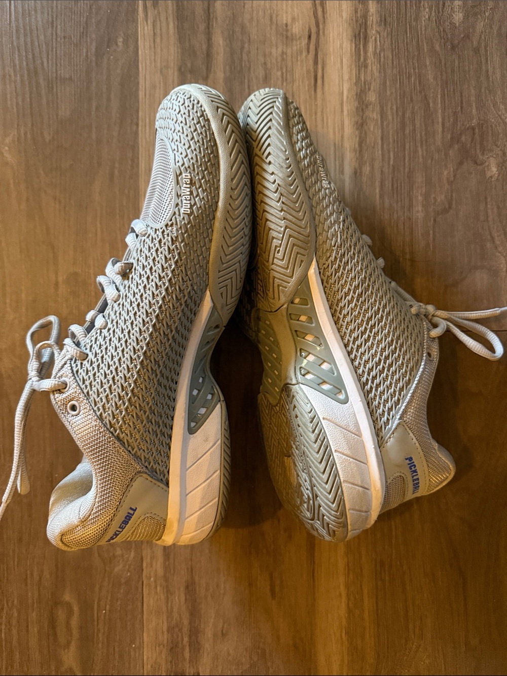 Light gray K-Swiss pickleball shoes